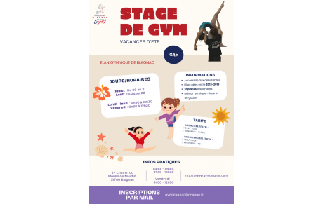 STAGE GAF LOISIRS - Vacances D'Ete