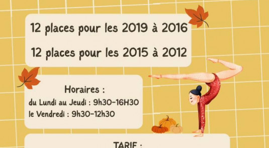 Stage GAF LOISIRS du 19 au 23 octobre 2026